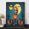 Halloween 5D Skeleton Pumpkin Diamond Full Diamond Art Painting Kit Diamond Painting Home Decor Crafts Wall Art Room Decor Gift 123