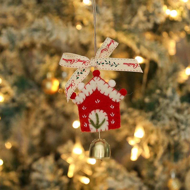 Ornements Peluches Arbre de Noël faits à la main et Décorations Clochettes Nouvel An pour Suspendre dans la Voiture