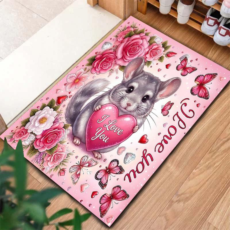 

Pink animal butterfly Pattern Square Carpet,Area Rug,Carpet Rug for Living Room Bedroom Sofa Playroom Decor,Non-slip Floor Mat,Holiday Birthday Gifts 60cmx90cm
