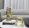 Abstract Gold Hollow Metal Horse Animal Sculpture Ornament Home Room Table Statue Decoration Fengshui Office Desk Figurine Craft