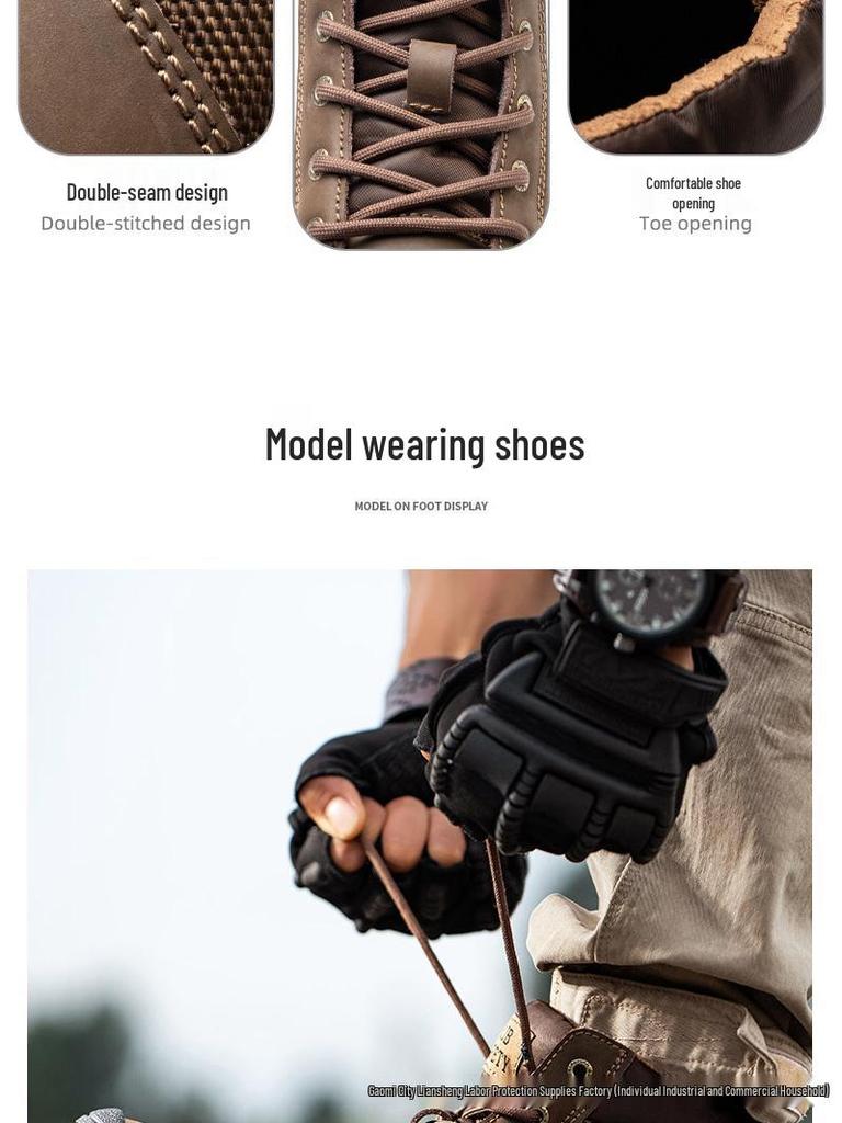 Men's Lightweight Steel Toe Water-Resistant Work Shoes - Anti-Smash, Anti-Puncture, Comfortable for Long Standing.