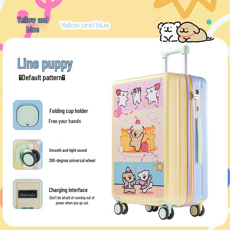 KarLot Cute Color-Block Line Dog Luggage 20 inch