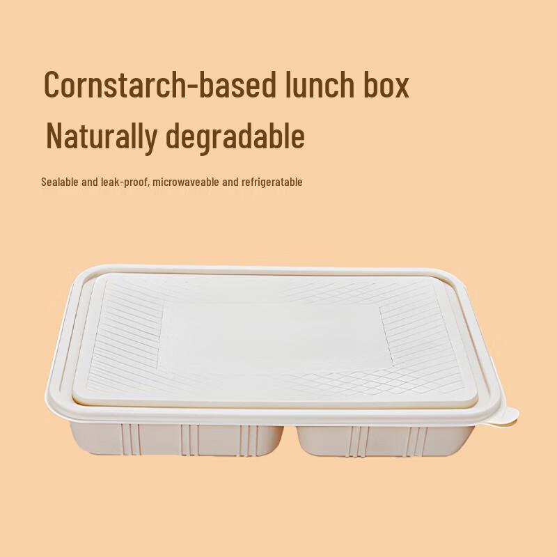 Eco-Friendly 5-Compartment Corn Starch Meal Prep Containers