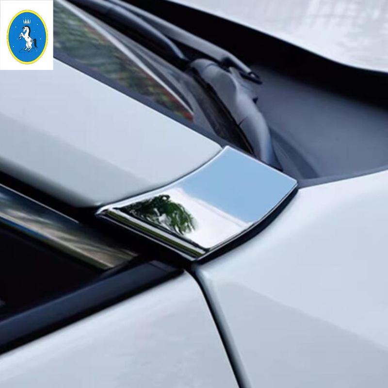 ABS Front Window Pillar A Decor Sequ Cover Trim For TOYOTA RAV4 RAV 4 XA50  - 2024 ABS Chrome / Carbon Fiber Accessories