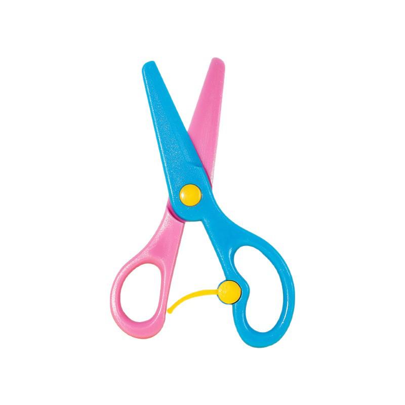 Cute Children's Round-Head Safety Scissors - Plastic Hand-Friendly Paper Crafting Tool for Kindergarten and DIY Projects
