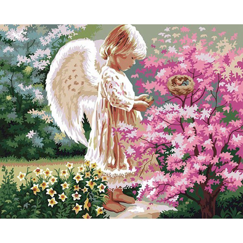 

GATYZTORY Oil Painting By Numbers On Canvas Drawing By Numbers Angle Girl Handiwork Pictures By Numbers Home Decors Fantasy 30x20cm no frame