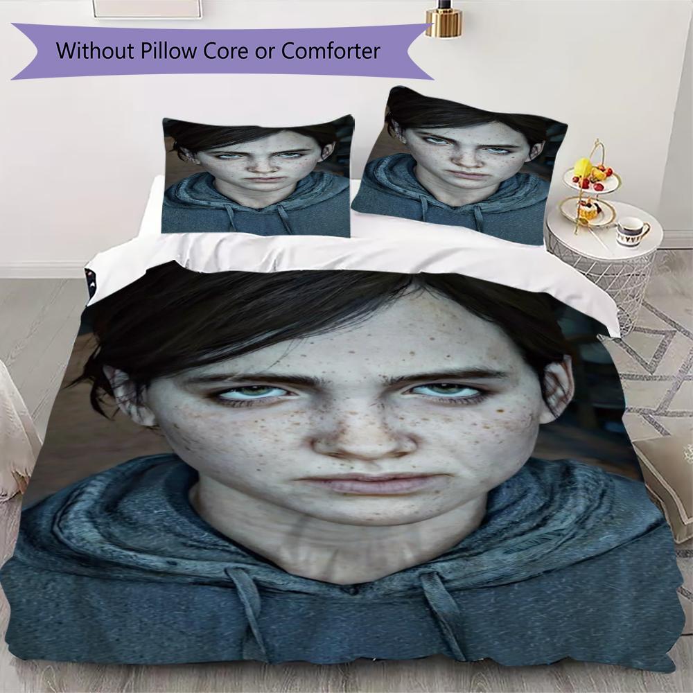 Ellie Williams Game Pattern Bedding uilt Set uilt Cover Pillowcase Home Decoration Birthday Gift (1 * duvet cover + 2 * pillowcase  without core)42