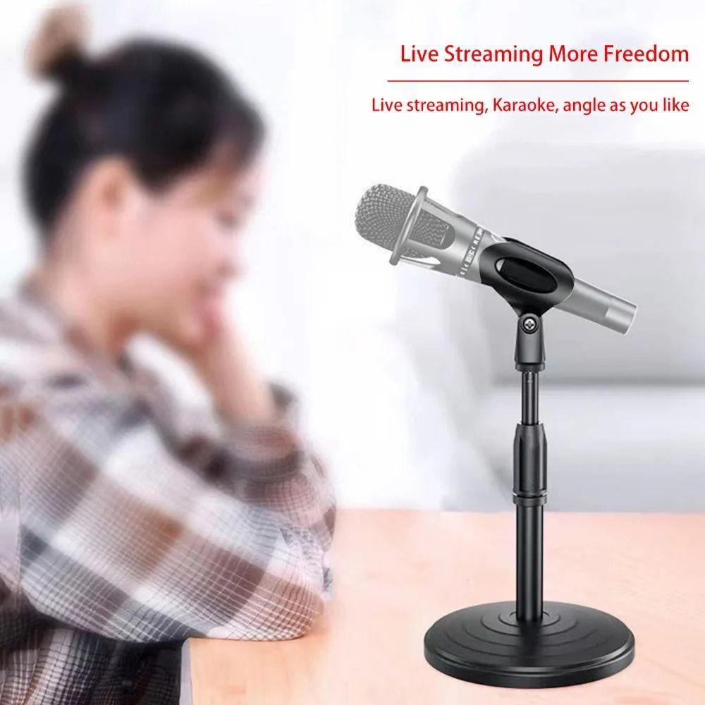 360° Rotating Recording Microphone Holder Sturdy Foldable Microphone Clip  Desk Mount