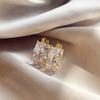 Korean Fashion Sparkling Zircon High-end C-shaped Earrings For Women Unique Design For Daily Wear Elegant Zircon Gifts