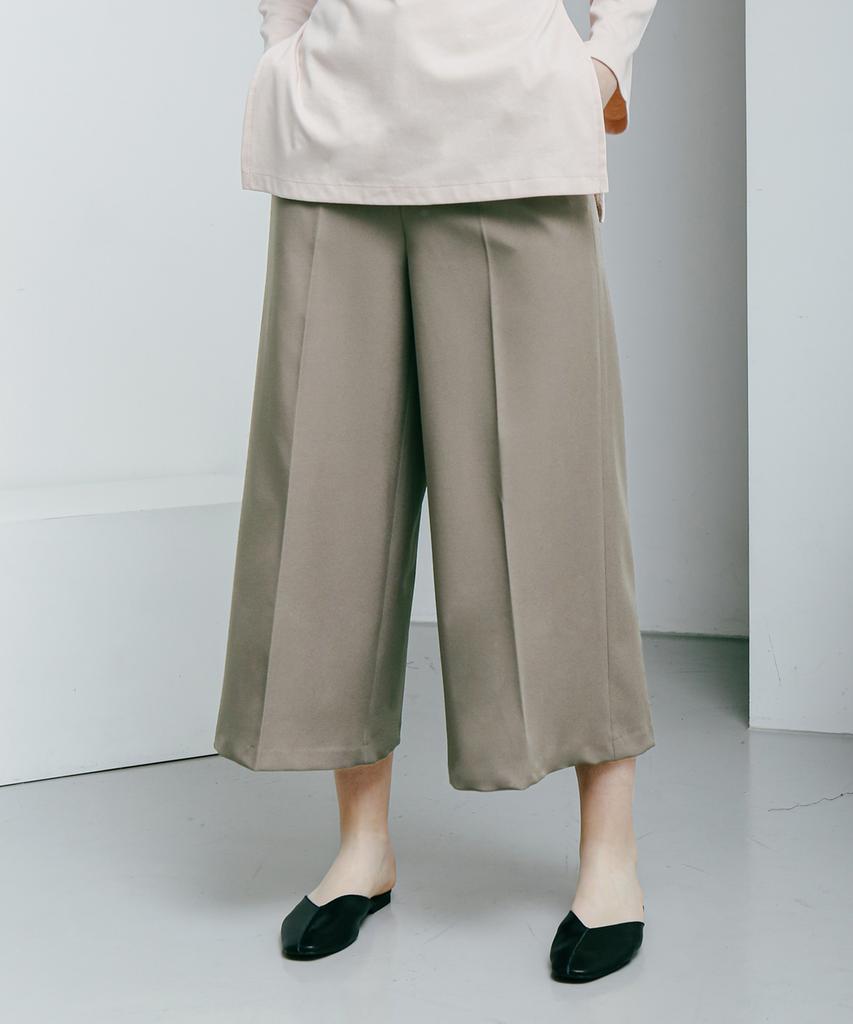 SPERONE WOMEN Wide Silhouette Slacks (Khaki Brown)
