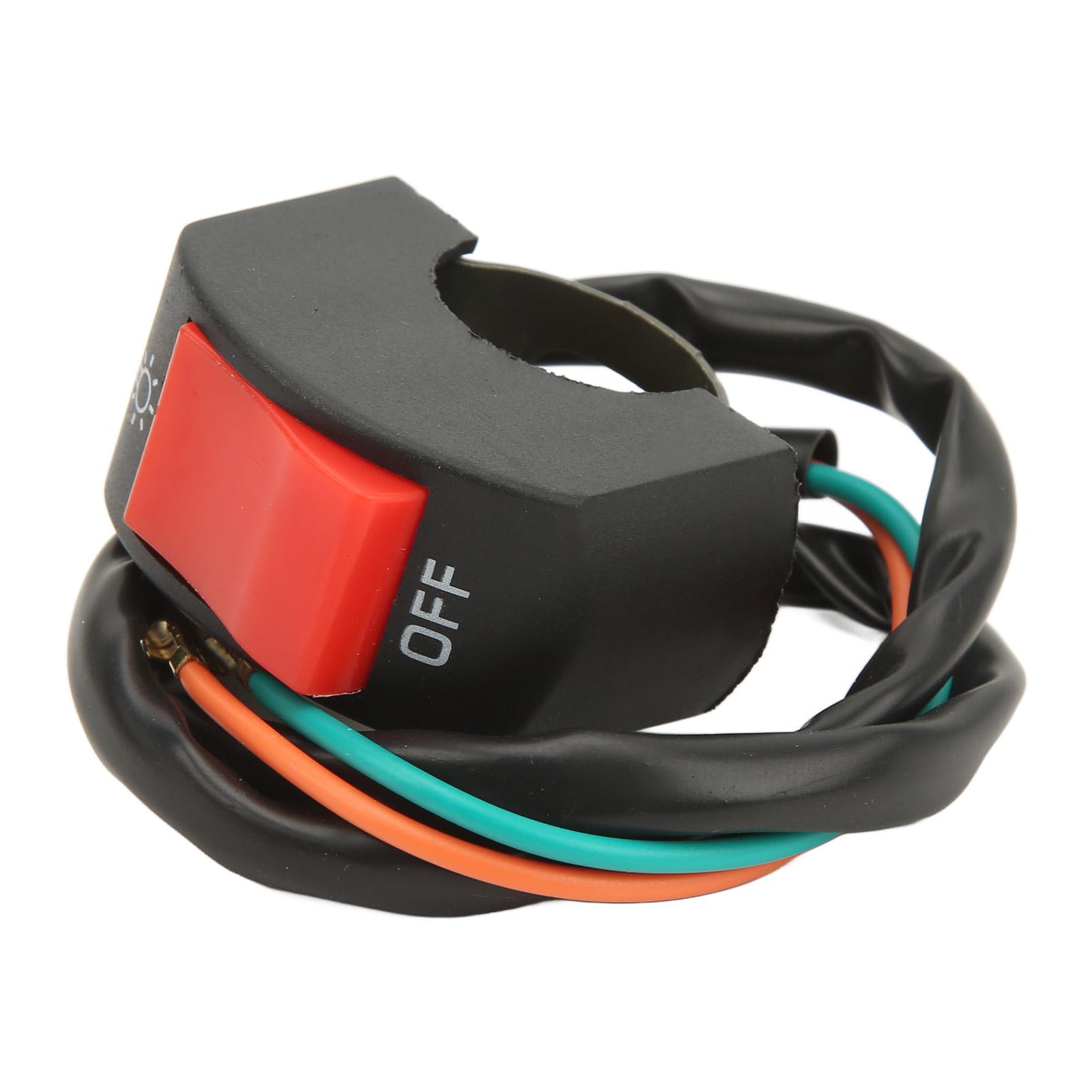 

Переключатель фары электровелосипеда Металлический АБС Переключатель противотуманной фары мотоцикла для руля 2,2–2,5 см