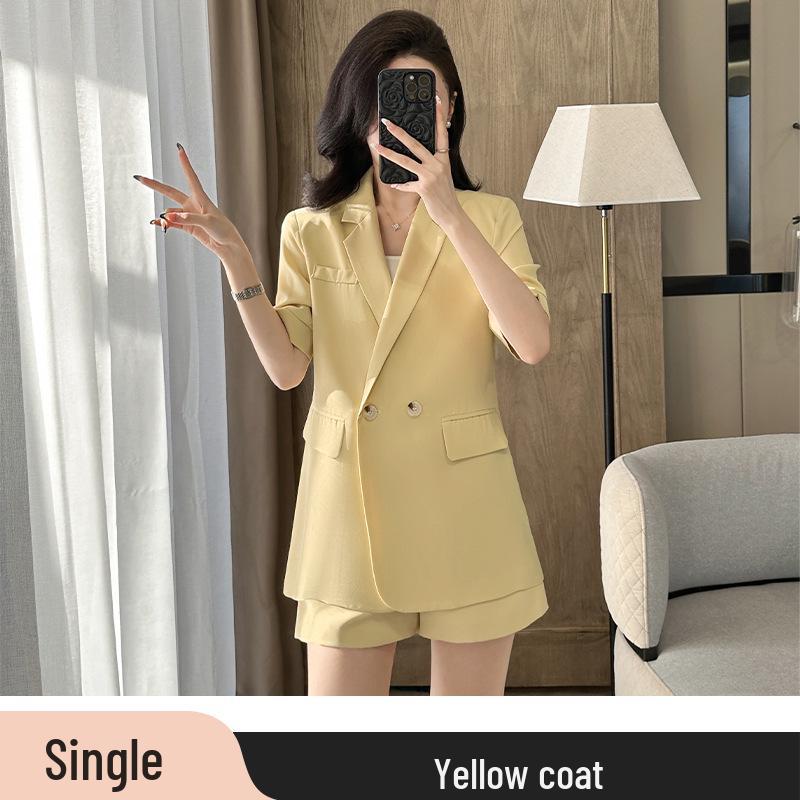 Chic Goddess Style Sommerblazer und Shorts Zweiteiler für Damen