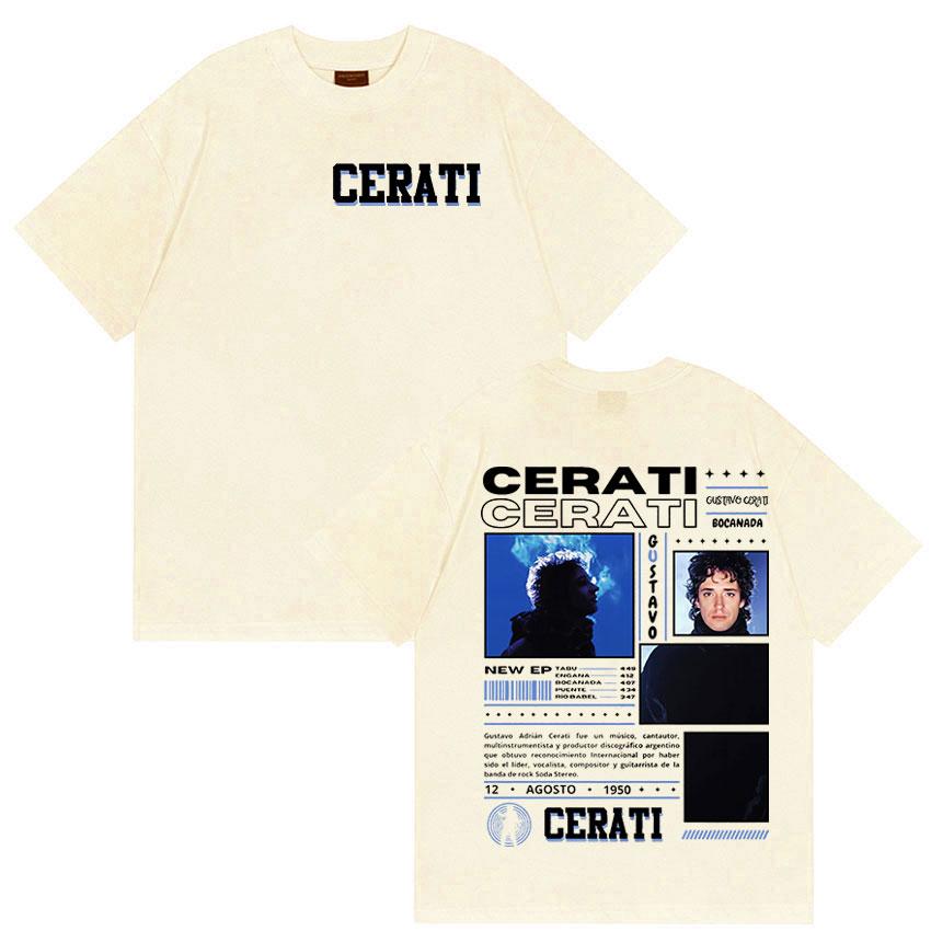 Rapper Gustavo Cerati Tour Album Graphic TShirt Unisex Fashion Oversized Cotton Tshirts Vintage Hot Sale Short Sleeve Tshirt