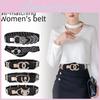 Elegant Womens Elastic Waist Belt With Crystals And Alloy Buckle For Office And Casual Looks