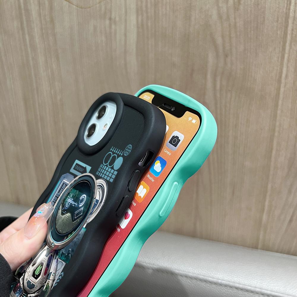 Astronaut Pattern Phone Cover for iPhone 11 12 13 14 15 Pro Max 6 6S 7 8 Plus Xs Wave Edge Shockproof Protective Rubber Case