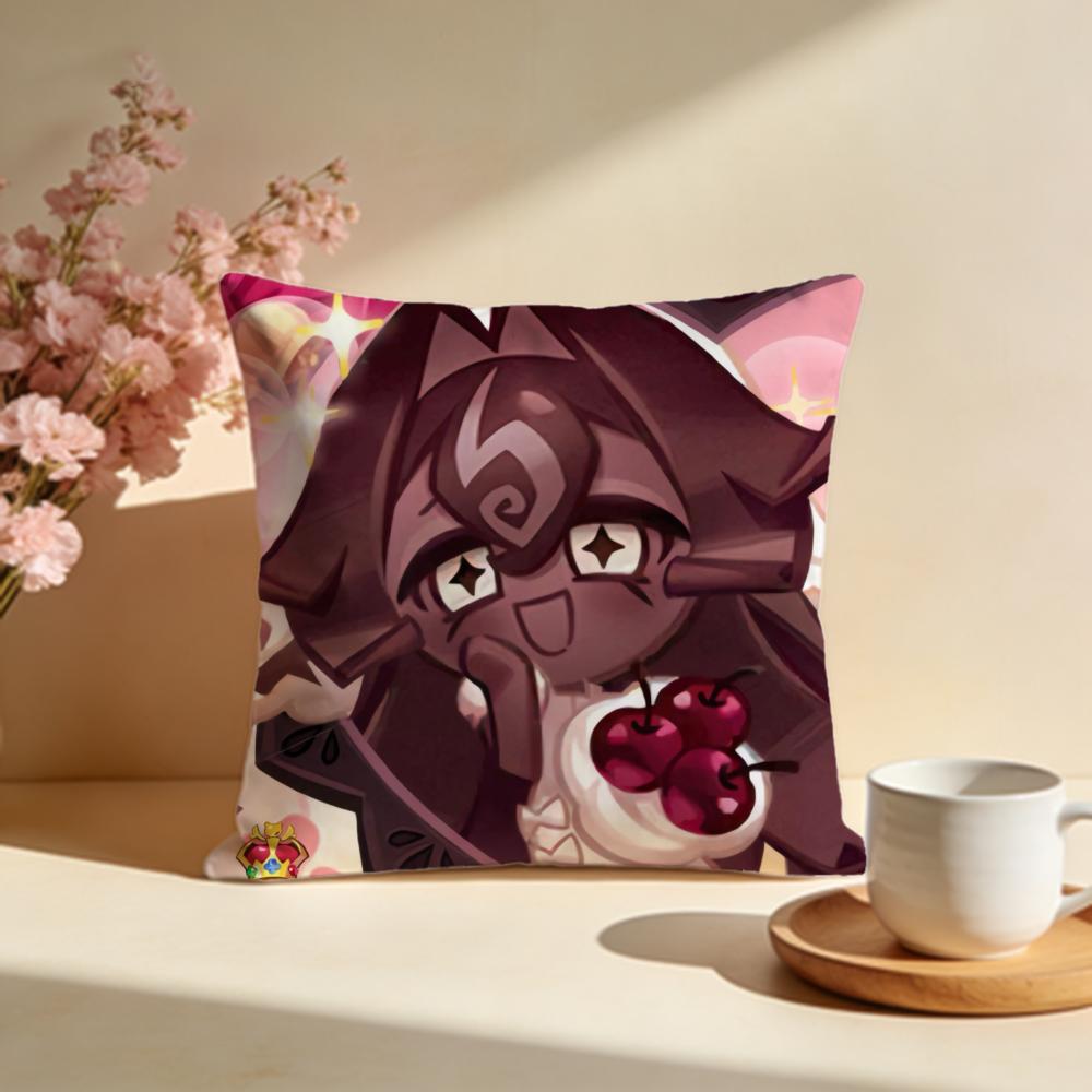 Trendy CCookie Run Kingdomable Cushion Cover Stylish Washable Pillow Cover Ideal for Couch Bedroom Car Decoration