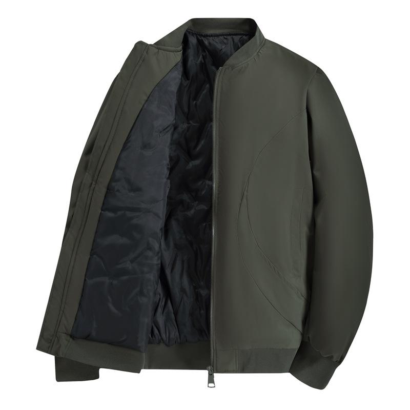 Men's Cross-Border Autumn/Winter Stand Collar Baseball Jacket - Ultrasonic Cotton Padded Loose Pilot Workwear