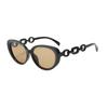 New Fashion Cat Eye Sunglasses Women Trendy Chain Temple Personalized Design 77111