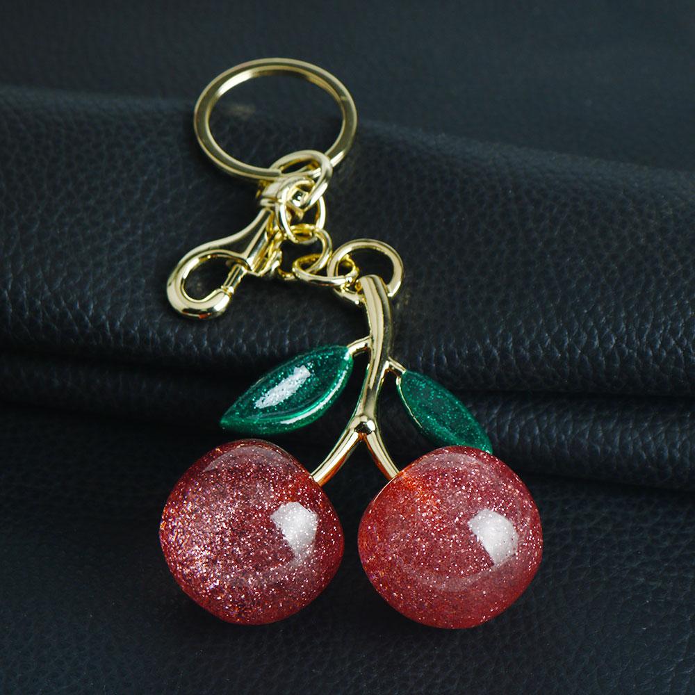 Módní Delicious Červená třešeň Klíčenka Letní Ovoce Třešně Přívěsek Klíčenka Pro ženy Muži Taška na šperky Příslušenství Dárek