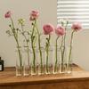 Modern Tube Home Decor Floral Art Glass Flower Bottle Hydroponic Container Vase Desktop Ornament