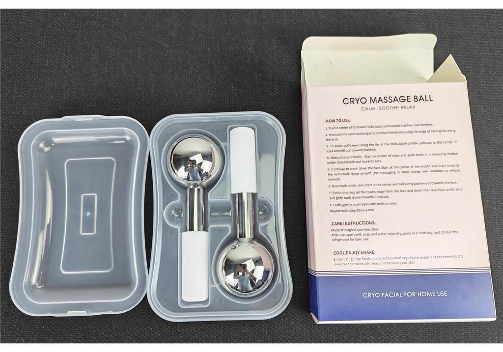 Stainless Steel Ice Massage Ball for Facial and Soothing Essential Oil Therapy