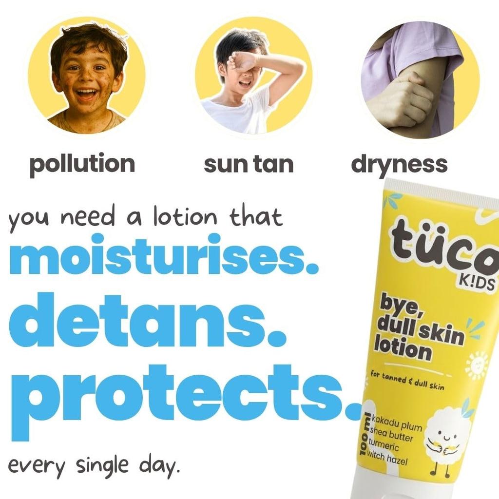 Tuco® Lozione Corpo per Pelli Secche e Grasse Bambini, Donne, Uomini | Uso Quotidiano | Rimuove l'Abbronzatura, Idratante, Idrata & Nutre | Arricchita con Burro di Karité, Tu