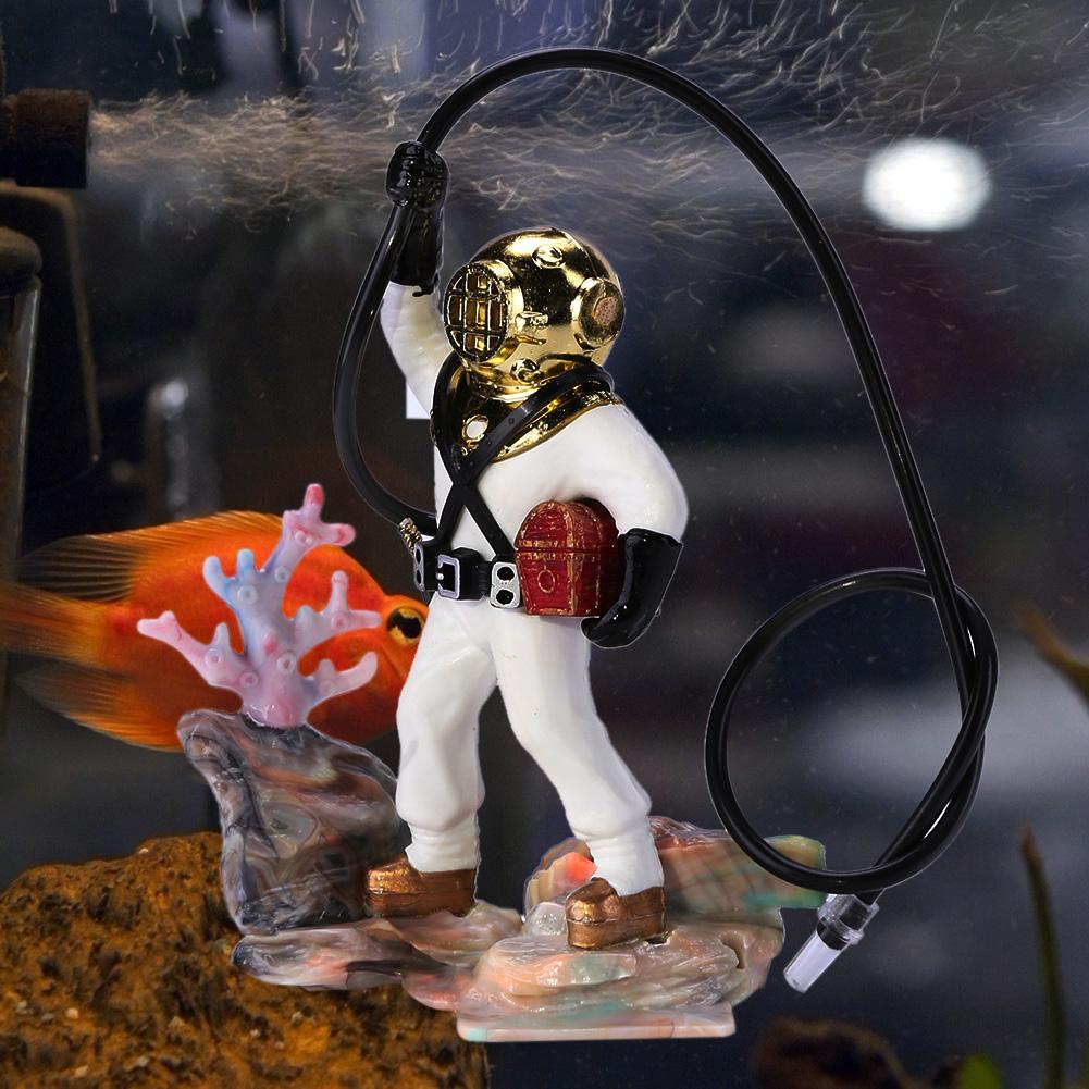 Ecological Aquarium Treasure Hunt Man Underwater Landscaping Pneumatic Toy Diver