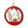 Christmas Ornament Wooden Hanging Santa Snowman Merry Christmas Decor Wood Red Xmas Tree Ornament for Holiday Home Decor