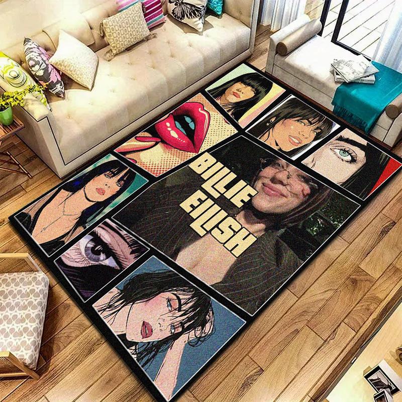 Billie Eilish Carpet Rug for Living Room Bedroom Home Sofa Decoration,Kids Play Non-slip Floor Mat