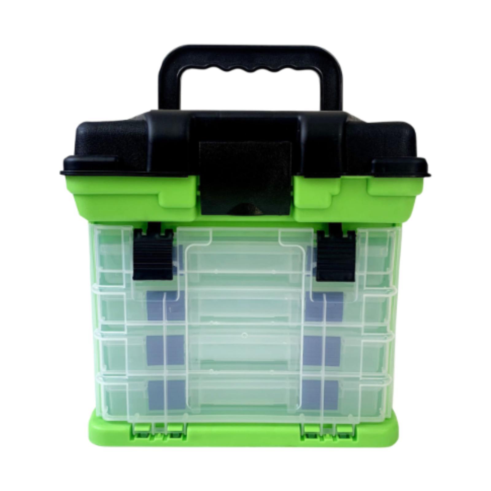 

Fishing Tackle Box Sturdy Portable Multipurpose 4 Layer Waterproof Lure Box Baits Case for Angler Fishermen Enthusiast Gift зелений