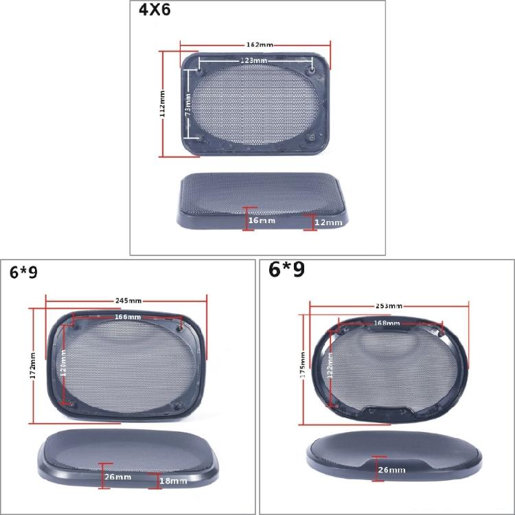 Rechteckige/Runde Lautsprecherabdeckung Schutznetz Lautsprechergitter Auto-Sound Kunststoff Zierkreis Metallgitter