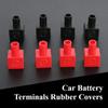 2Pcs Square Motorcycle Car Battery Terminals Rubber Covers Battery Terminals Protection Sleeve Positive Negative Pole Cover