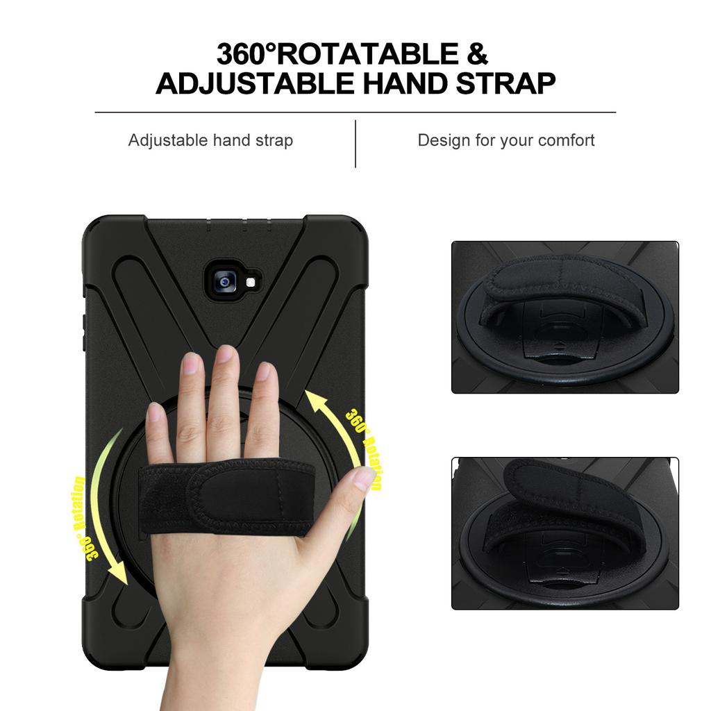 Suitable for Samsung SM-T580 Pirate King Hand Strap Stand Tablet Protective Case T585 Silicone Protective Shell