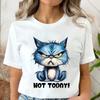 Women's Casual Crew Neck Short-Sleeve T-Shirt with Floral Cat Print Prints Fashionable Graphic Y2k Tees Tops for Woman Clothes