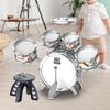 Ensemble de Batterie pour Enfants Kit de Batterie Jazz pour Tout-Petits Jouets avec Tabouret Pédale Percussion Instruments de Musique Jouet Batterie Cadeau d'Éducation Précoce pour Garçons