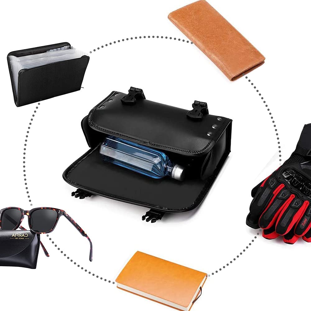 Samcos Motocyklowa Mini Torba Narzędziowa PU Skóra z Ćwiekami Tylna Torba do Przechowywania Łatwa w Montażu