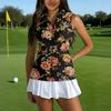 Camiseta de Golf sin Mangas para Mujer con Cuello de Cremallera y Estampado, Camiseta sin Mangas Deportiva para Deportes y Actividades al Aire Libre