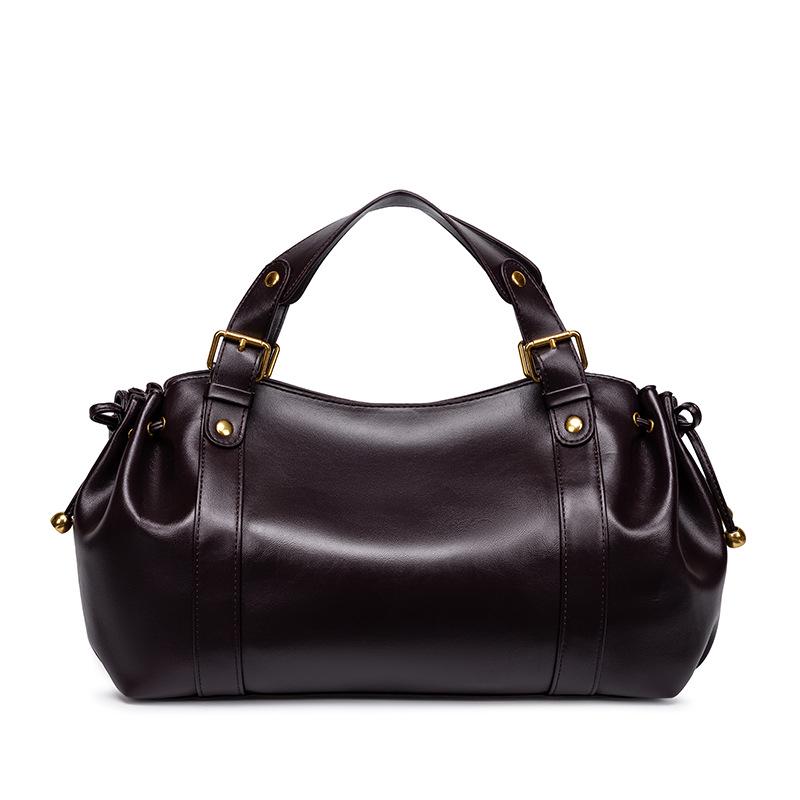 

Autumn/Winter 2025 Women s Soft Leather Pleated Handbag - Large Capacity, Cross-Border Commuter Shoulder Bag 41*20*25 cm