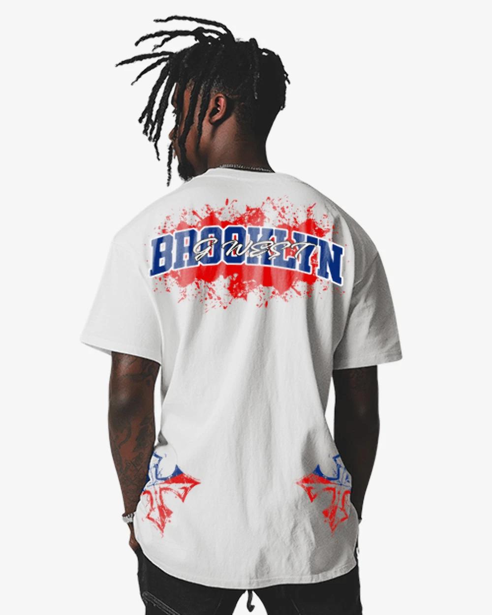 G West Brooklyn Blood Arch Logo T-Shirts Big and Tall 2XL