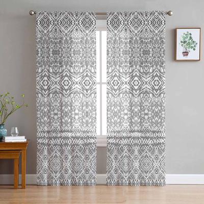 Watercolor Bohemian Style Ethnic Style Batik Tribal Art Voile Sheer Curtains Living Room Window Tulle Bedroom Drapes Home Decor