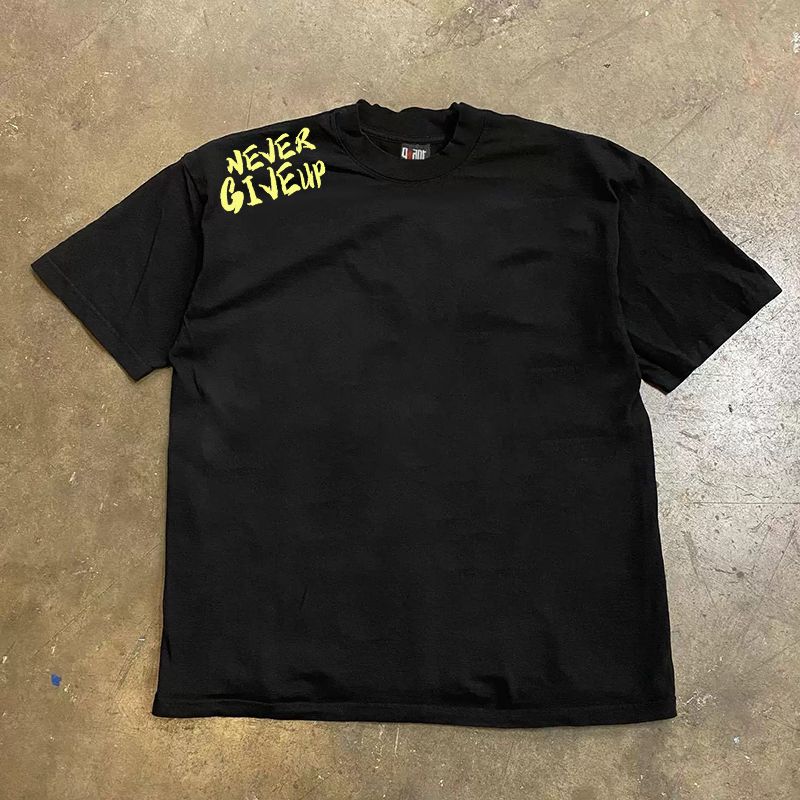 

Make Money for Charity 260G Heavy Pure Cotton! American Oversize COUPLE S Women Loose Short sleeve T-shirt Men Black S [260g heavy cotton]]