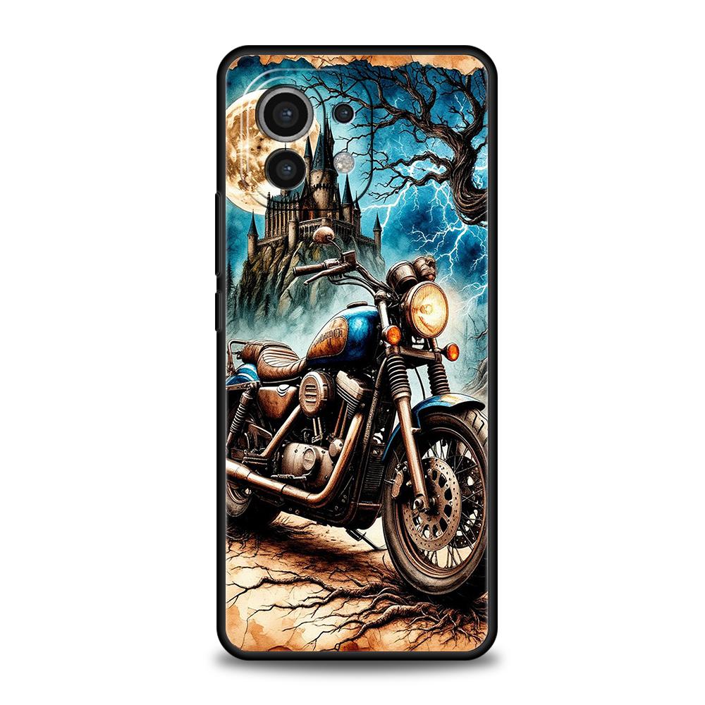 

Phone Case Cover for Xiaomi Poco F7 F6 F5 F4 F3 X7 X6 X5 X4 X3 NFC M4 C51 C55 GT Pro Soft TPU Colors Vintage Motorcycle Painted Poco F4 GT