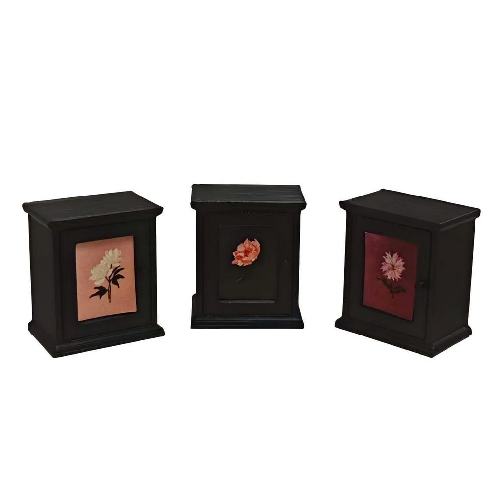 1/12 Scale Dollhouse Miniature Wall Cabinet with Food Toys and Ornaments