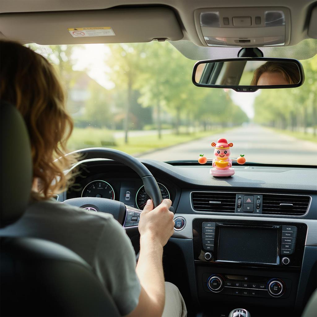 Universelle Armaturenbrett-Dekorationen für Autos, Schüttelnde Feder-Tierfigur, Glücksbringer, Niedliche Auto-Deko für Damen, Herren, Fahrzeug-Armaturenbrett, Zuhause