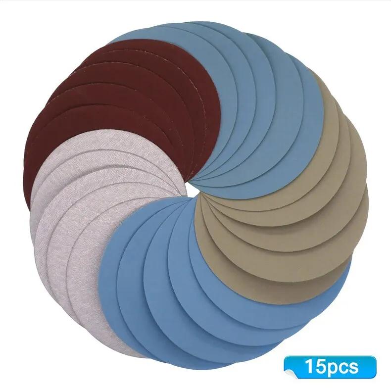 15pcs P1000 P2000 P3000 P4000 P5000 Flocking Sandpaper Self-adhesive Polishing Sanding Flakes