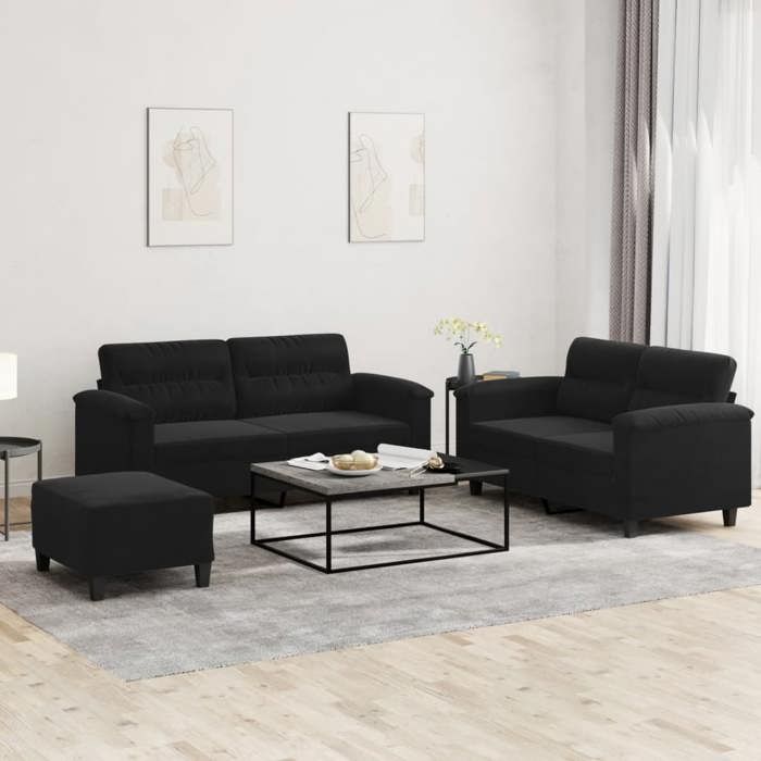 VidaXL Sofa Set with Cushions 3 Pcs, Sofas with Armrests and Backrest, Furniture Set with Footrest 3202323