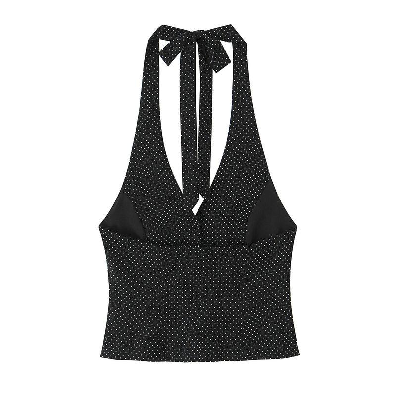 Zbzr Spring New Women Clothes Western Style Polka Dot Vest-Style Sleeveless Sling Top 2010777 084