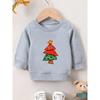 European Sizes Christmas Tree Print Pattern, Soft And Comfortable Thin Round-Neck Sweatshirt for  Kids Aged 0-3 Years