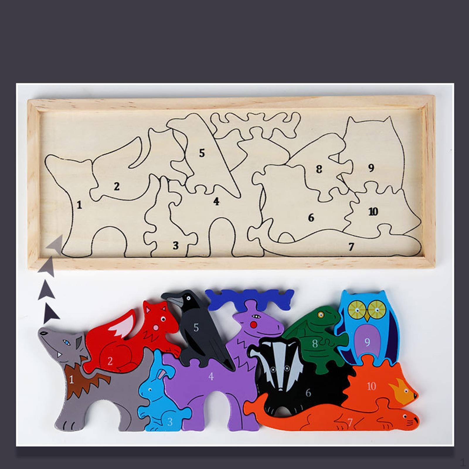 

3D Cartoon Animals Puzzles Toys Set Interactive Building Preschool Learning Toy for Toddlers Style A