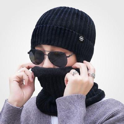 Conjunto de Gorro e Cachecol de Tricô Diário de Inverno para Mulheres
